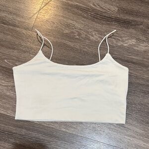 White Spaghetti Strap Crop Top Size Medium